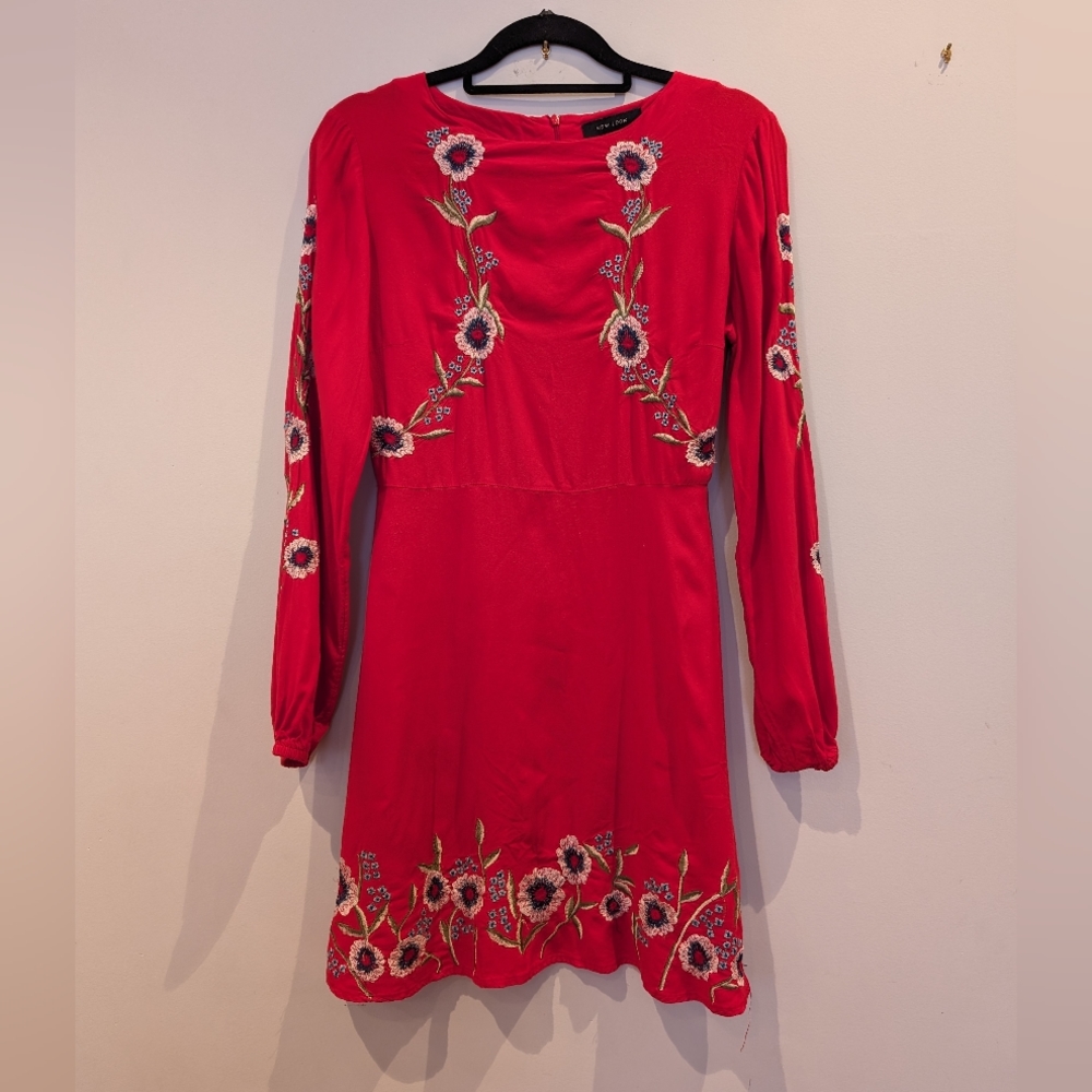 Red Embroidered Dress | US size 6